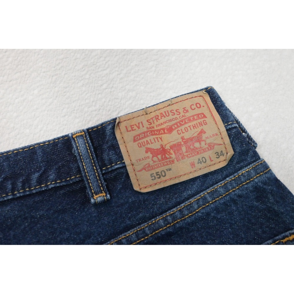 Levis 550 Relaxed Fit Jeans Mens 40x34 Blue Denim Tapered Leg Excellent